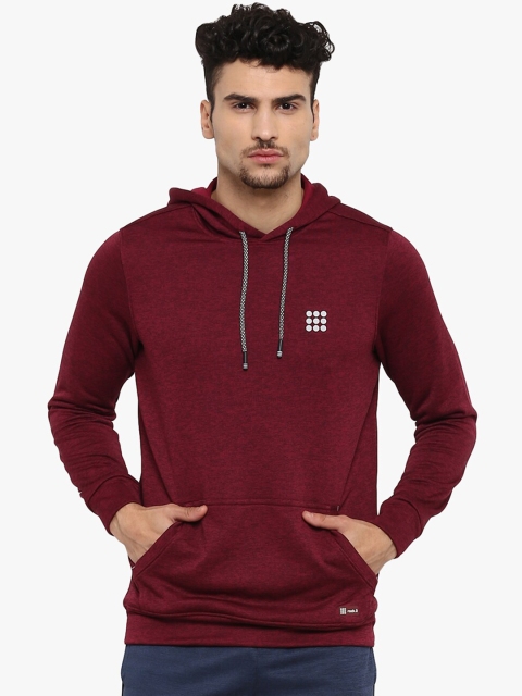 

rock.it Men Maroon Hooded Pullover Sweatshirt