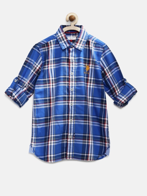 

U.S. Polo Assn. Kids Boys Blue Checked Casual Shirt