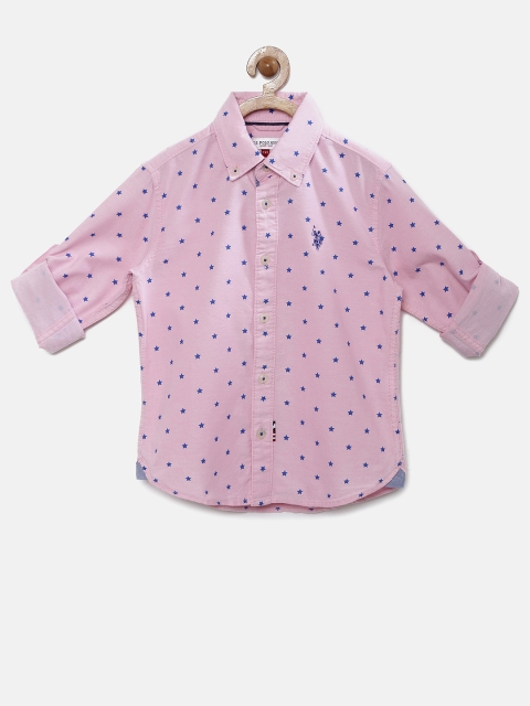 

U.S. Polo Assn Kids Boys Pink Printed Casual Shirt