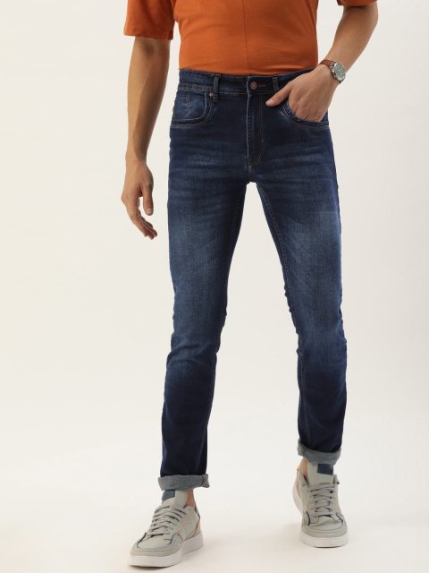 

PETER ENGLAND UNIVERSITY Men Navy Blue Slim Fit Heavy Fade Stretchable Jeans