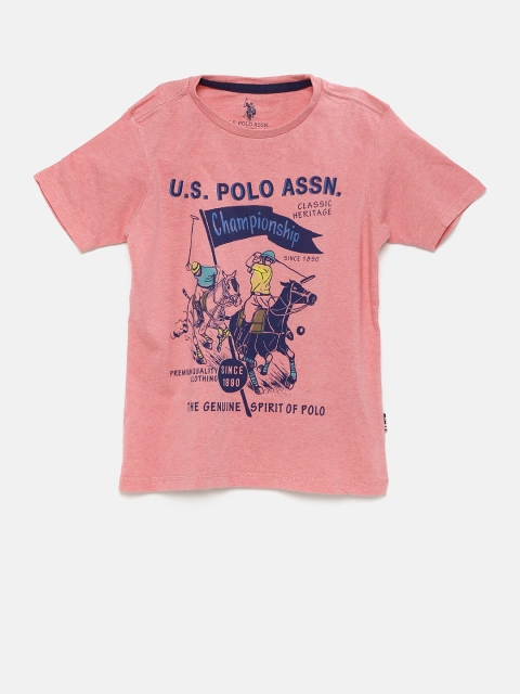 

U.S. Polo Assn. Kids Boys Pink Printed T-Shirt