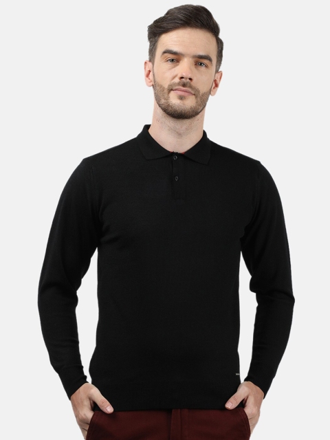 

Monte Carlo Men Black Polo Collar Pockets T-shirt