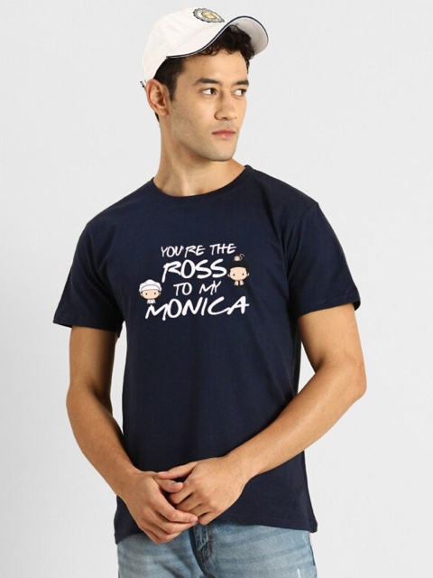 

Bewakoof Men Blue & White Typography Printed T-shirt