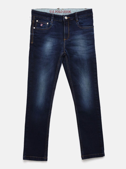 

U.S. Polo Assn. Kids Boys Dark Blue Mid Rise Clean Look Jeans