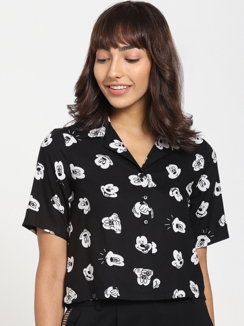 

Bewakoof Women Black Floral Printed Casual Shirt