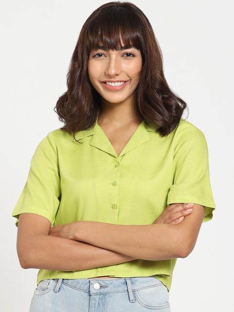 

Bewakoof Women Olive Green Casual Shirt