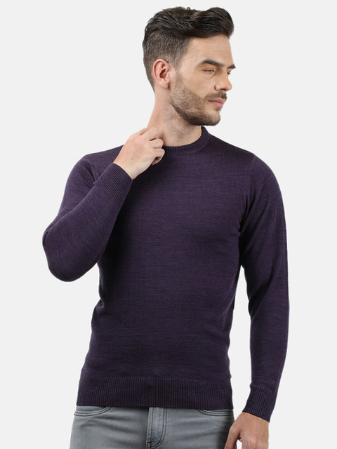 

Monte Carlo Men Purple Wool Pullover Sweaters