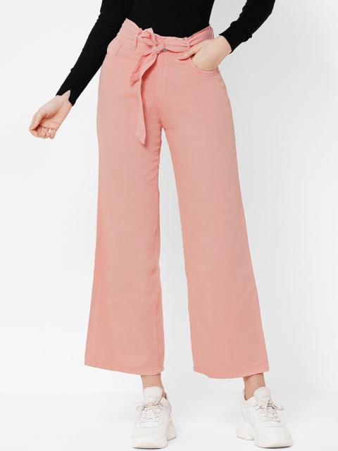

Kraus Jeans Women Peach-Coloured Wide Leg High-Rise Jeans
