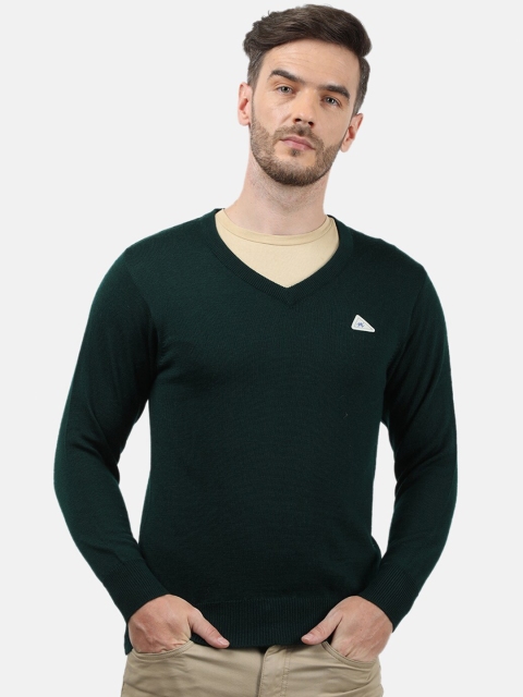 

Monte Carlo Men Green Woollen Pullover with Applique Detail