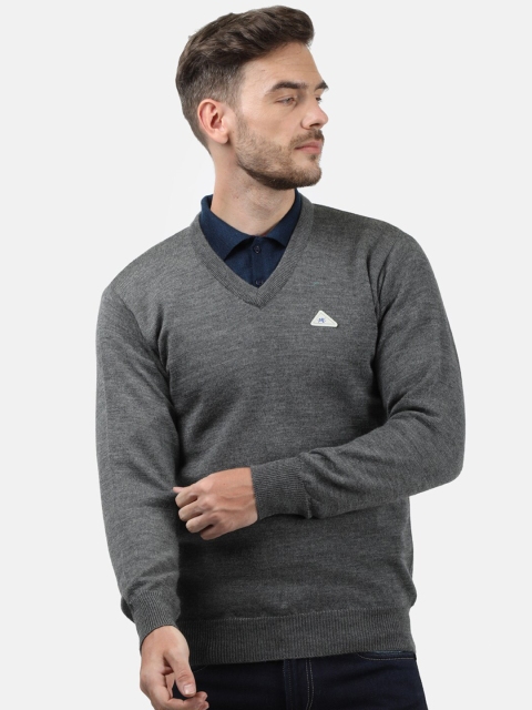 

Monte Carlo Men Grey Woollen Pullover with Applique Detail