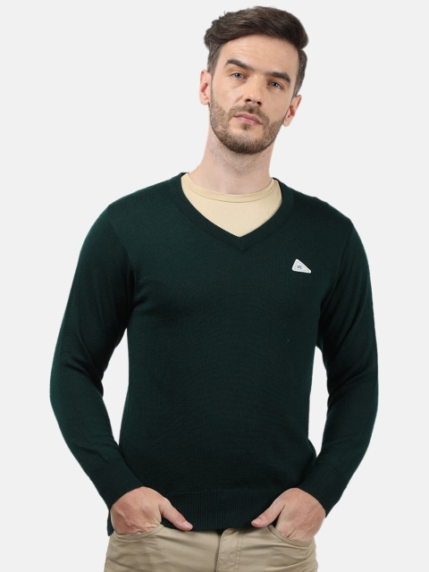 

Monte Carlo Men Green Woollen Pullover with Applique Detail