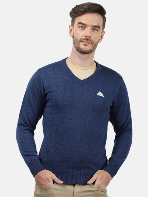 

Monte Carlo Men Blue Wollen Pullover with Applique Detail