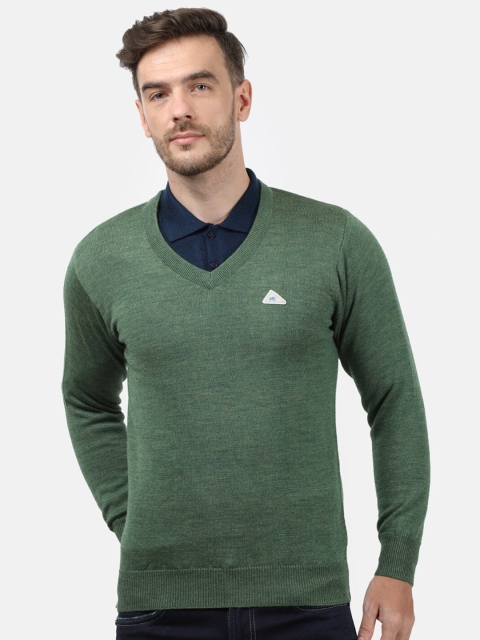 

Monte Carlo Men Green Wollen Pullover with Applique Detail