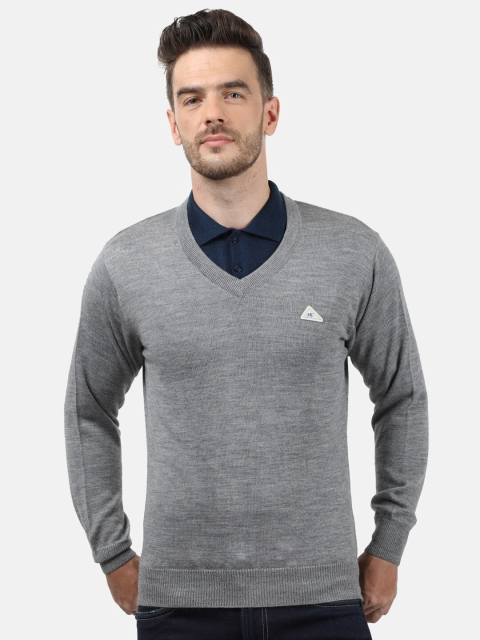 

Monte Carlo Men Grey Wollen Pullover with Applique Detail