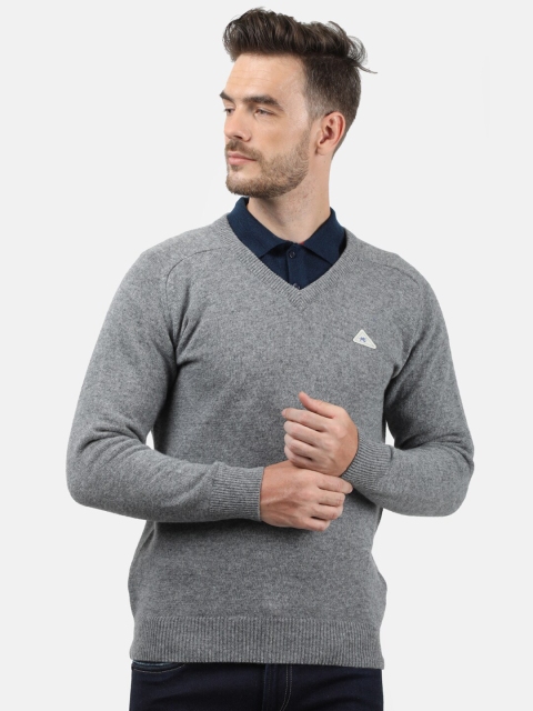 

Monte Carlo Men Grey Woollen Pullover with Applique Detail