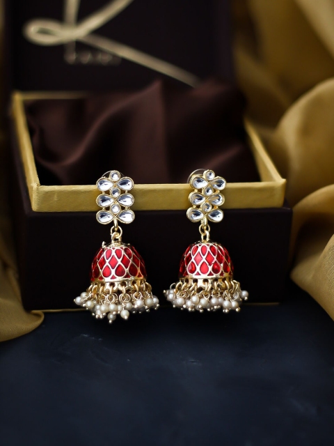 

Kairi Pink & White Contemporary Jhumkas Earrings