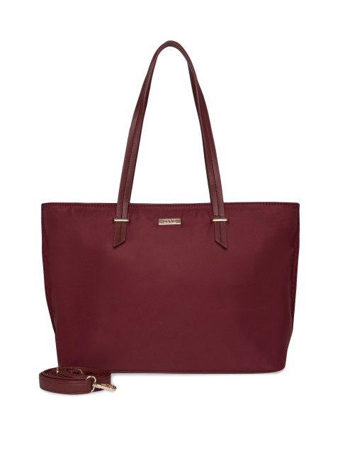 

CERIZ Women Burgundy Structured Shoulder Bag With Detachable Sling Strap