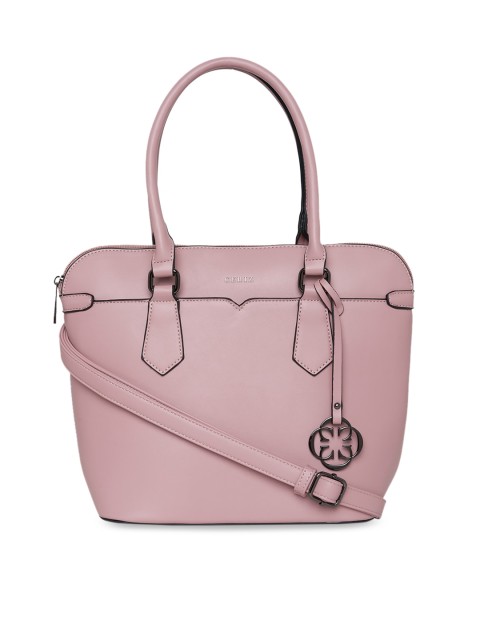 

CERIZ Women Pink PU Structured Shoulder Bag With Detachable Sling Strap