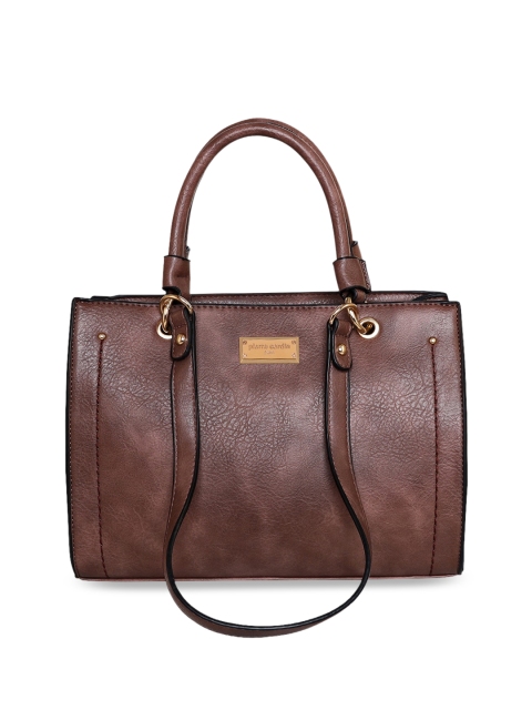 

pierre cardin Brown Textured PU Structured Handheld Bag