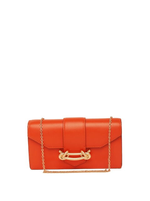 

CHARLES & KEITH Women Red & Gold-Toned Solid Buckle Detail Envelope Clutch