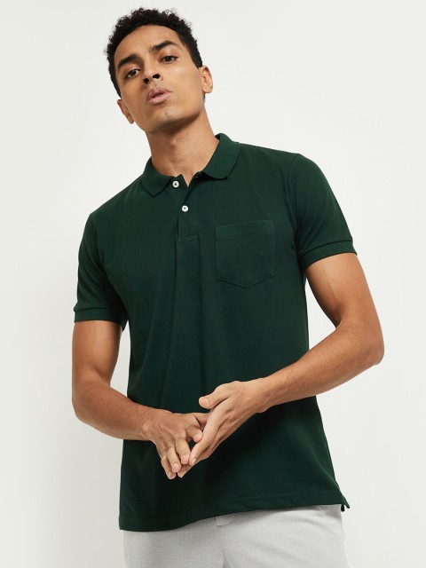

max Men Green Pockets T-shirt