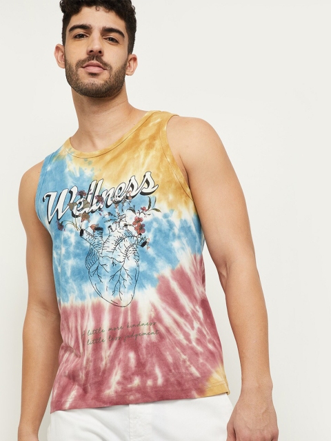 

max Men Multicoloured Printed Raw Edge T-shirt, Multi