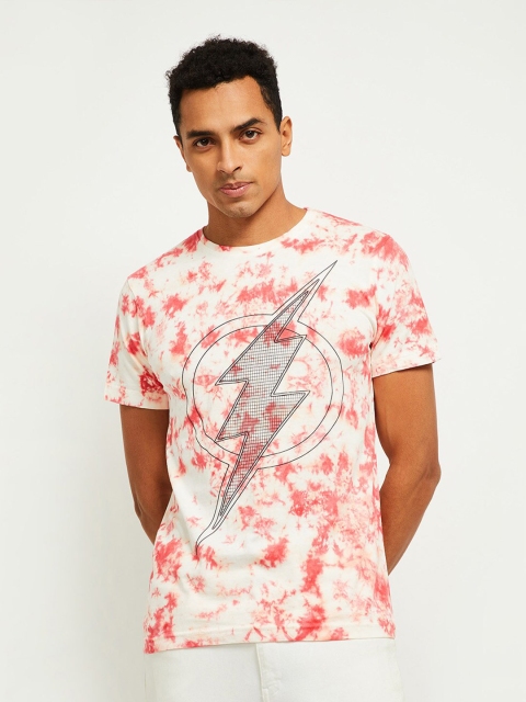 

max Men Red Dyed Tropical T-shirt