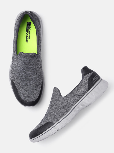 

Skechers Men Grey Solid GO WALK 4 - CERTIFY Walking Non-Marking Shoes