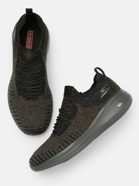 

Skechers Men Brown & Black GO RUN FAST Goga Mat Running Shoes