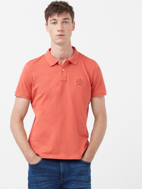 

H.E. By Mango Coral Orange Polo T-shirt