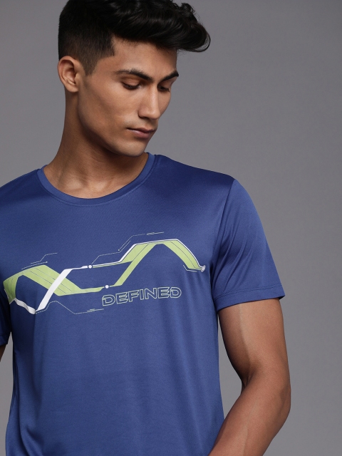

WROGN ACTIVE Men Blue Typography Printed Slim Fit T-shirt
