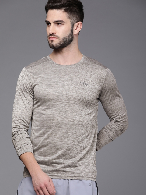 

WROGN ACTIVE Men Grey Melange Solid Round-Neck Sports T-shirt
