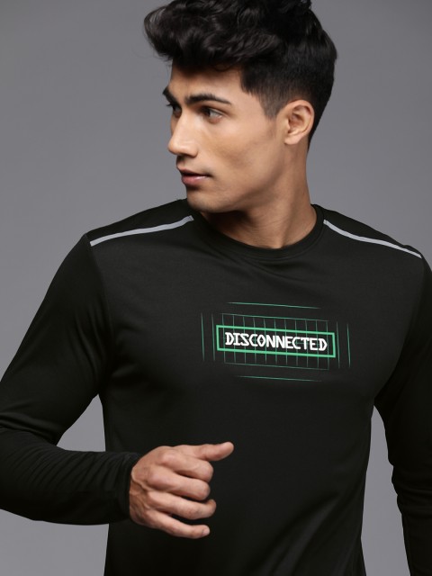 

WROGN ACTIVE Men Black Typography Printed Slim Fit T-shirt