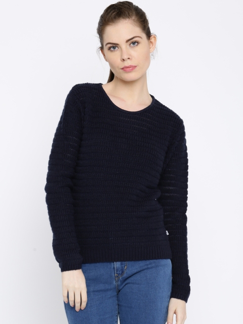 

Levis Women Navy Blue Self-Striped Sweater