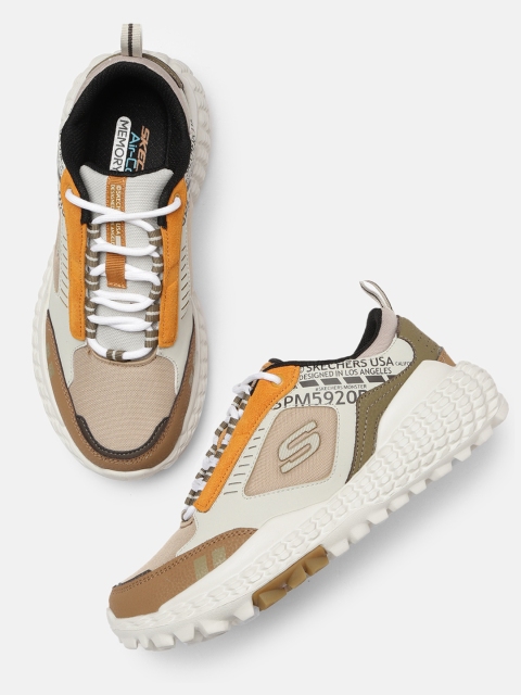 

Skechers Men Beige MONSTER Striped Sneakers