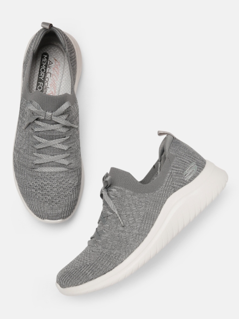

Skechers Women Grey ULTRA FLEX 2.0 Lightweight Woven Design Sneakers