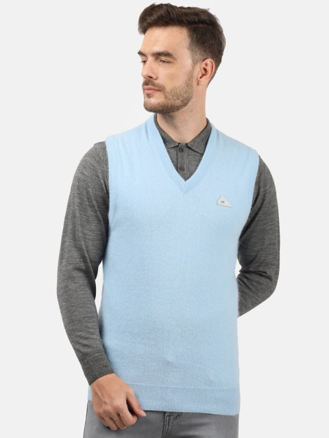 

Monte Carlo Men Blue Wool Sweater Vest