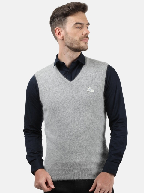 

Monte Carlo Men Grey Sweater Vest with Fuzzy Detail
