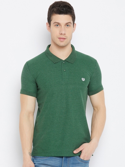 

Duke Men Green Polo Collar Slim Fit T-shirt