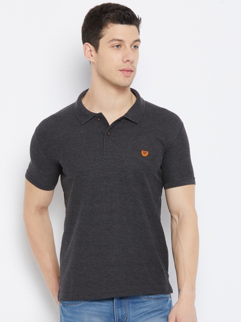 

Duke Men Grey Polo Collar Slim Fit T-shirt