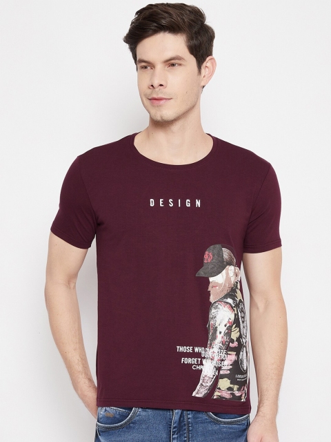 

Duke Men Maroon Printed Slim Fit T-shirt