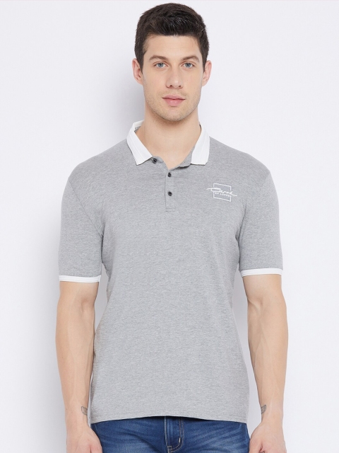 

Duke Men Grey Polo Collar Slim Fit T-shirt