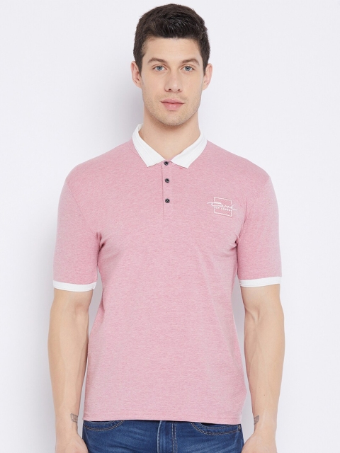 

Duke Men Pink Polo Collar Slim Fit T-shirt