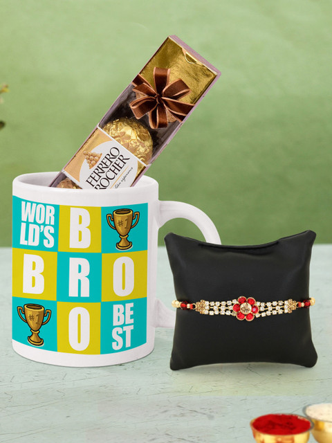 

TIED RIBBONS Brother Rakhi Mug & Chocolates Combo Gift Set, Multi