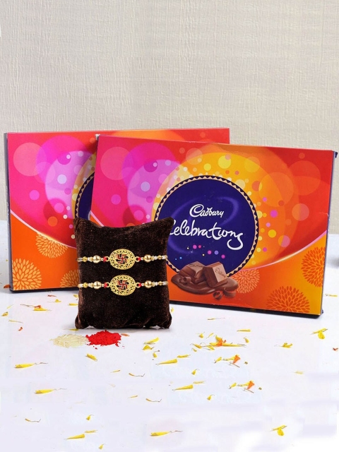 

TIED RIBBONS Set of 2 Brother Rakhis with Chocolates Combo Gift Set, Multi