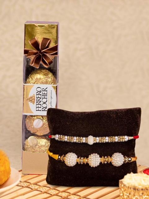 

TIED RIBBONS Set of 2 Bhai Rakhi with Ferrero Rocher Chocolates Combo Gift Pack, Multi