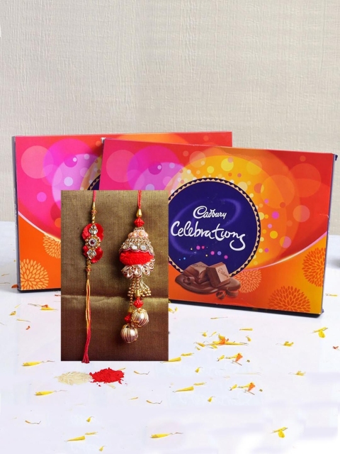 

TIED RIBBONS Bhaiya Bhabhi Rakhi Set with Chocolates Combo Gift Set, Multi