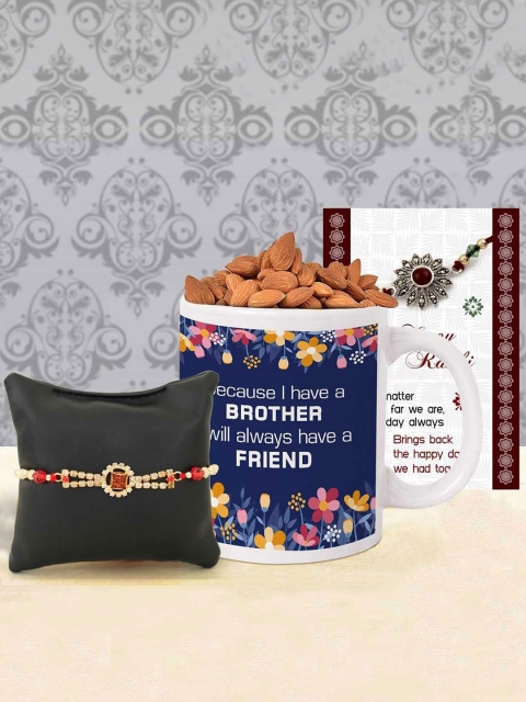 

TIED RIBBONS Rakhi for Brother with Almonds Mug Card Combo Gift Set, Multi