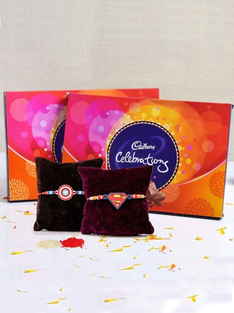 

TIED RIBBONS Kids Set of 2 Rakhi with Chocolates Combo Gift Set, Multi