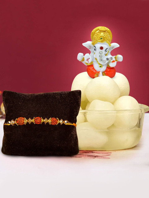 

TIED RIBBONS Brother Rakhi with Rasgulla & Ganesh Idol Combo Gift Set, Multi